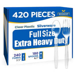 420-Piece Extra Heavy Duty Plastic Silverware