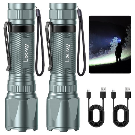 2-Pack Rechargeable LED Flashlights