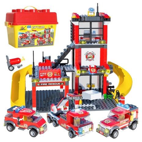 727-Piece City Fire Station Building Set