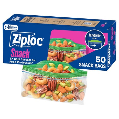 50 Ziploc Snack Bags