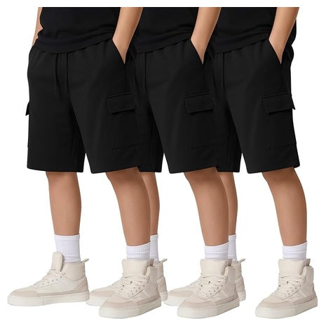 3-Piece Mumucove Boys Cargo Shorts With Pockets