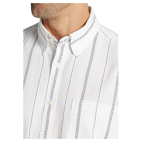 Jos. A. Bank Tailored Fit Embroidered Stripe Short Sleeve Shirt