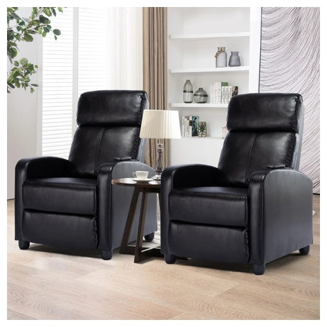 Set Of 2 Latitude Run 25.6" Manual Pushback Recliner With Massage