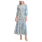 Avec Les Filles Puffed-Shoulder Maxi Dress