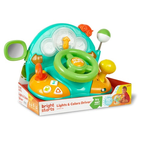 Bright Starts Lights and Colors Driver Toy Steering Wheel with Car Sounds
