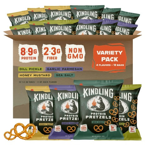 12-Pack Kindling Protein Pretzels Variety Pack (OU-D)