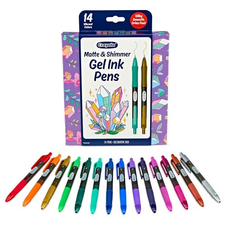 14 Crayola Matte & Glitter Gel Ink Pens