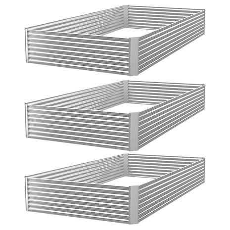 3-Pack 4 X 2' Frizione Galvanized Metal Raised Garden Bed