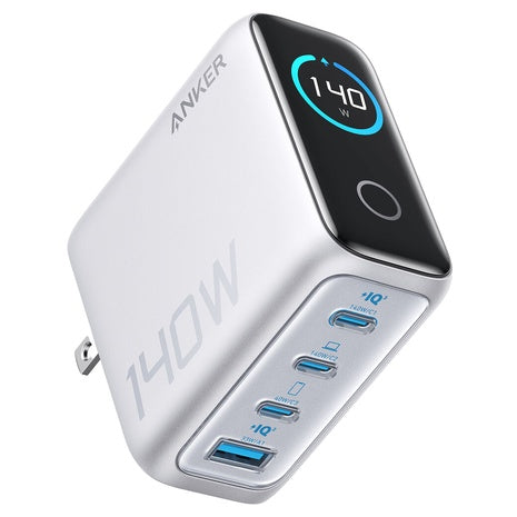 Anker 140W 4-Port USB Wall Charger with Built-In Screen
