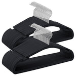 50 Pack Velvet Non-Slip Clothes Hangers w/ Adjustable Clips