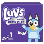 294 Size 1 Luvs Platinum Protection Bluey Diapers