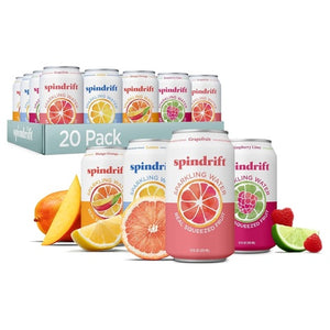 20 Cans Spindrift Sparkling Water Variety Pack