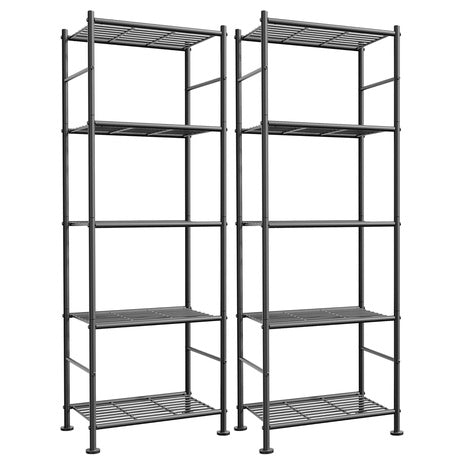 2 Pack of 5-Tier Metal Storage Shelves