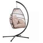 Wicker Egg Chair with Stand