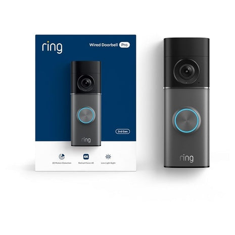 Ring Wired Doorbell Pro With Retinal 4K With Wide-angle Video
