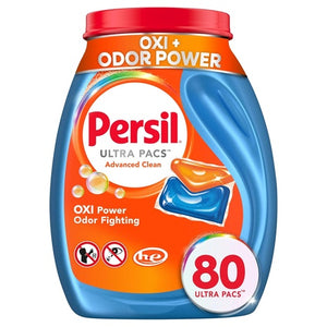 80 Persil Advanced Clean Oxi+Odor Power Laundry Detergent Ultra Pacs