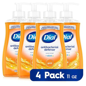 4 Pack of 11oz Dial Antibacterial Liquid Hand Soap, Gold Scent