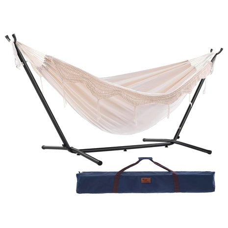 Double Cotton Hammock with Steel Frame