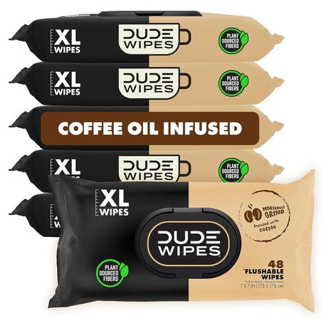 6-Pack DUDE Wipes Morning Grind Wipes