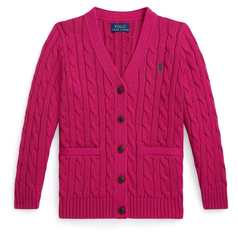 Polo Ralph Lauren Girls' Cable V-Neck Cardigan
