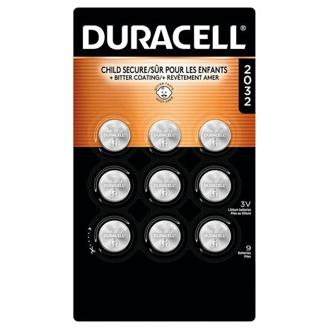 9 Duracell 2032 3V Lithium Battery