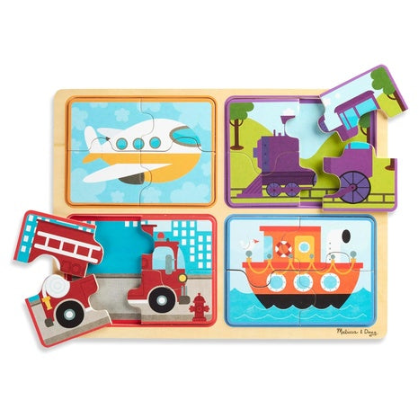 Melissa & Doug Natural Play Wooden Puzzle: Ready, Set, Go