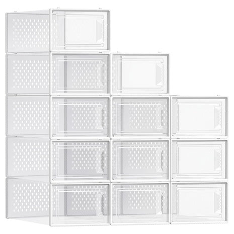 12-Pack Songmics Stackable Clear Plastic Shoe Boxes