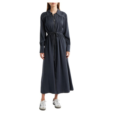 Long Sleeve Zip Up Shirt Dress