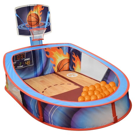 Large Basketball Sport Pop Up Ball Tent With Basketball Hoop And 20 Balls