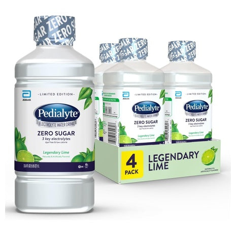 4 Bottles Legendary Lime Zero Sugar Electrolyte Water