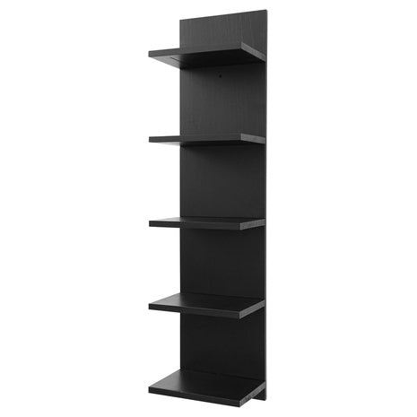 Niubest 5 Tier Wooden Floating Wall Shelf