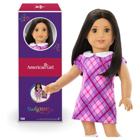 American Girl 18″ Doll with Black-Brown Hair & Green Eyes