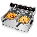 Costway 3400W Electric Countertop Deep Fryer Dual Tank