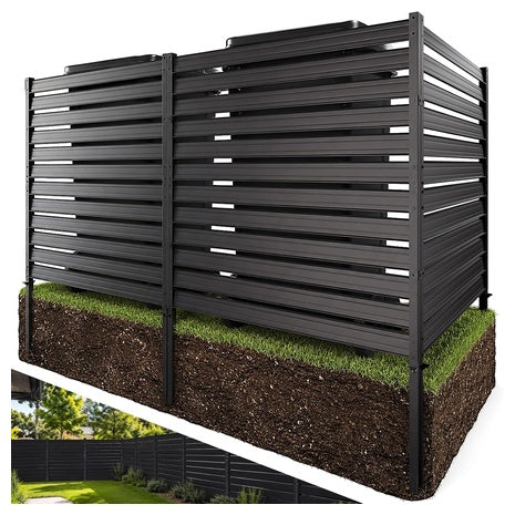 3-Count 42" H X 9.5 FT W Metal Outdoor Privacy Screen Air Conditioner Fence Panels