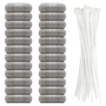 24-Pack Stainless Steel Washing Machine Lint Traps with Cable Ties