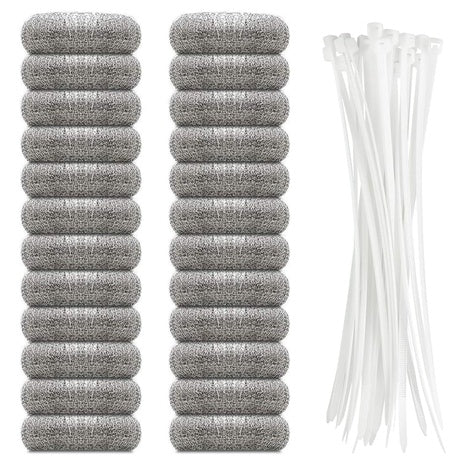 24-Pack Stainless Steel Washing Machine Lint Traps with Cable Ties