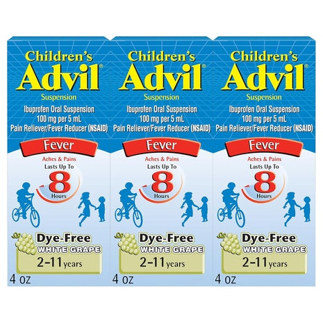 3-Pack Advil Children’s Dye-Free Ibuprofen Oral Suspension
