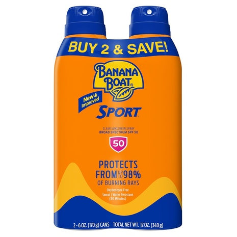 2 Cans of Banana Boat Ultra And Kids Sport Sunscreen