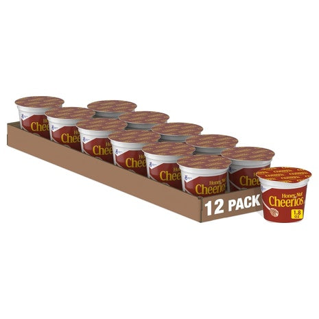 12 Honey Nut Cheerios Single Serve Cereal Cups (1.8oz)
