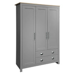 Nestfair 47.2" Wardrobe With 3-Doors, 2-Drawers, And 2-Hanging Rods