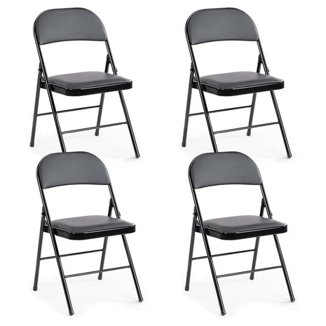 4-Pack PU Leather Padded Folding Chairs