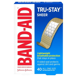 40 Band-Aid Tru-Stay Sheer Sterile Bandage Strips