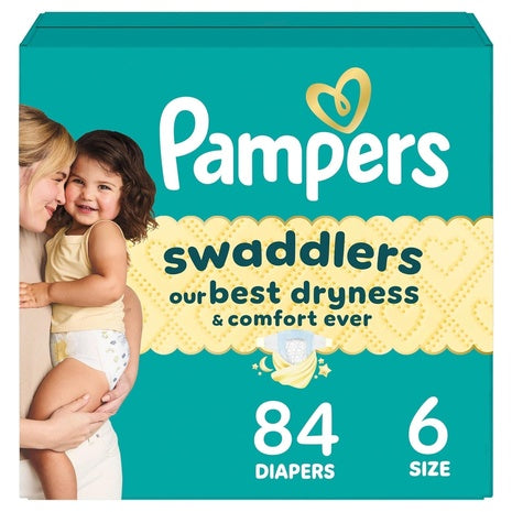 84 Size 6 Pampers Swaddlers Diapers