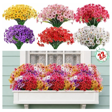 22 Bundles Outdoor Artificial Faux Silk Flowers (Various)