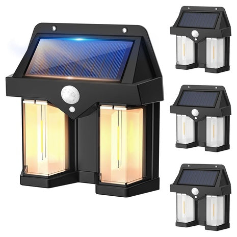4 Solar Wall Lamps with Motion Sensors