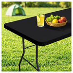 6-Foot Homing Waterproof Elastic Fitted Tablecloth (Black)