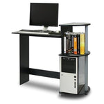 Furinno 28.5" Compact Gaming Desk With Shelves