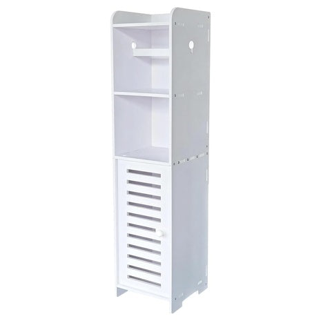 Slim Bathroom Cabinet With Toilet Paper Holder Spindle