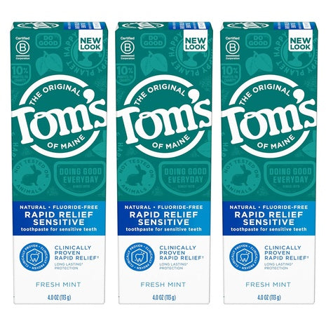 3 Tom’s of Maine Rapid Relief Sensitive Toothpastes