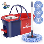 Spin Mop And Bucket System With Wringer Set